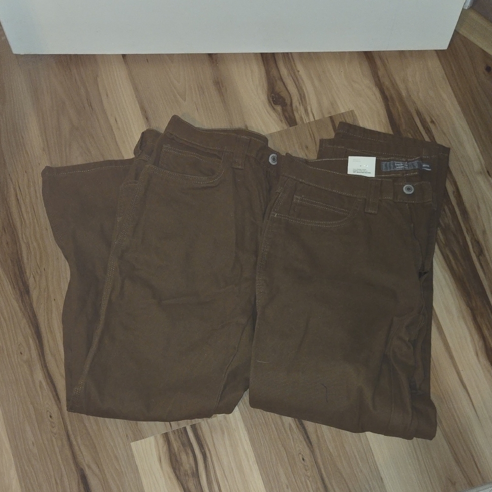 2 Brown Cargo Pants with Sturdy Cotton Blend